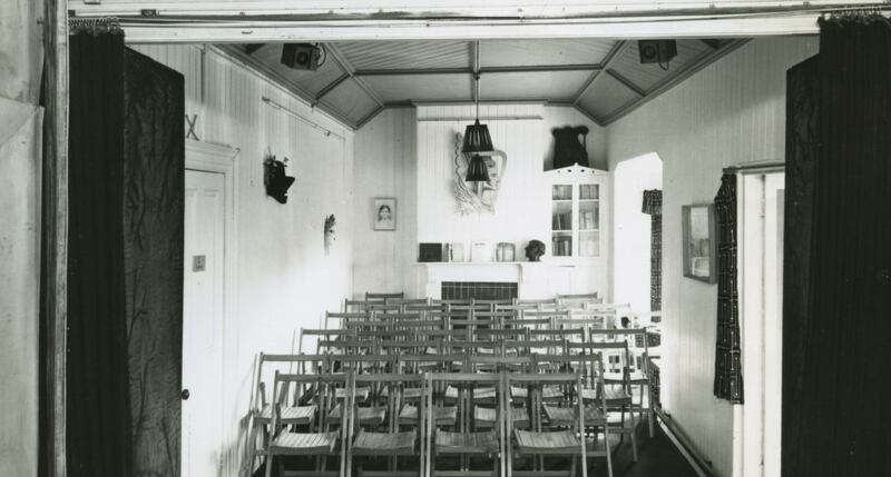 Audience area viewed from studio theatre stage. Photo from the Lyric archive at University of Galway.