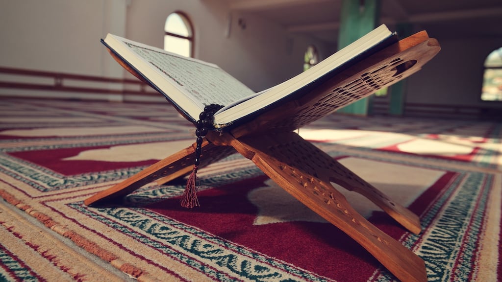 A copy of the Koran in a mosque. Trustees of the Kilkenny Islamic Centre have applied for planning permission for a religious and cultural centre. Photograph: Getty Images