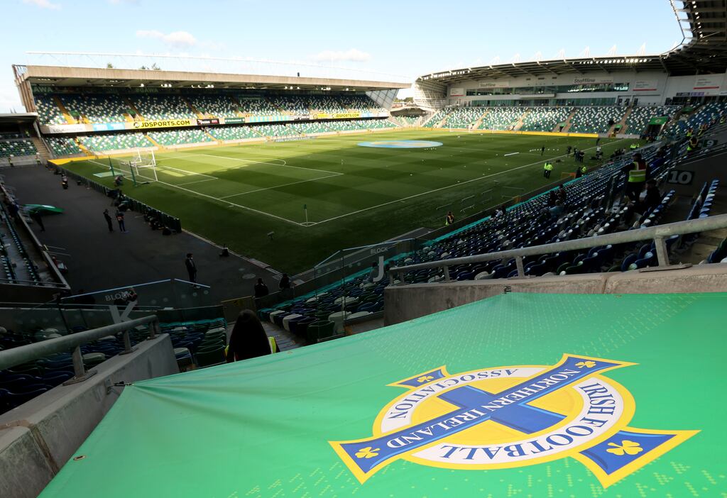 A general view of Windsor Park, Belfast. The Irish FA have confirmed that Northern Ireland’s final Women’s Nations League fixture against the Republic of Ireland will take place there. Photograph: Liam McBurney/PA Wire
