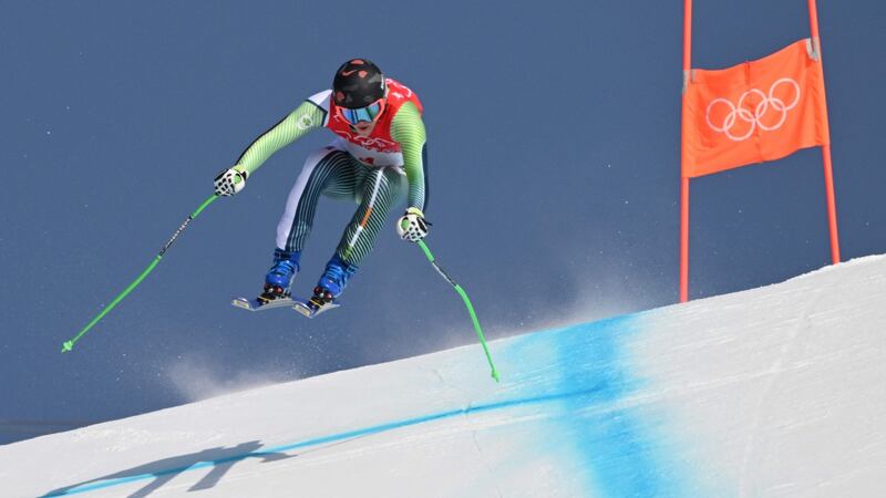 Jack Gower competes in the men’s Alpine Combined downhill event during the 2022 Winter Olympic Games. Photograph: Getty Images