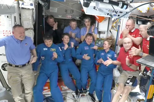 Nasa astronauts head home on SpaceX capsule after drawn-out space station stay