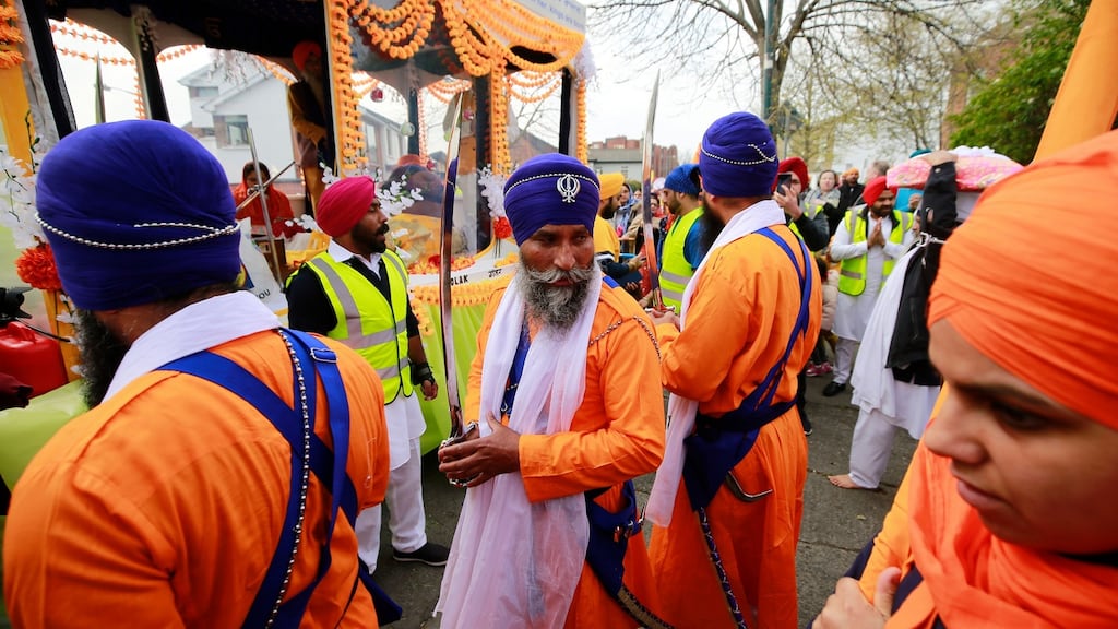 More than 2,000 people attended the Nagar Kirtan Procession around Sandymount in Dublin. Photograph: Nick Bradshaw