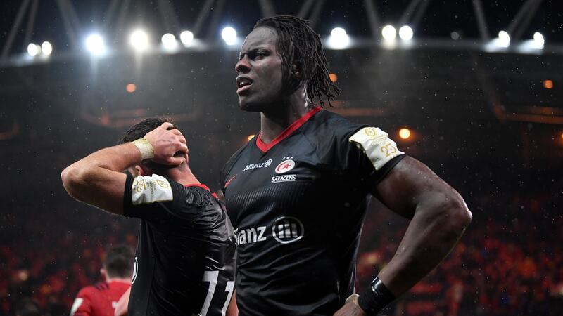 Maro Itoje was the only member of Saracens’ England contingent to feature against Munster. Photograph: Dan Mullan/Getty