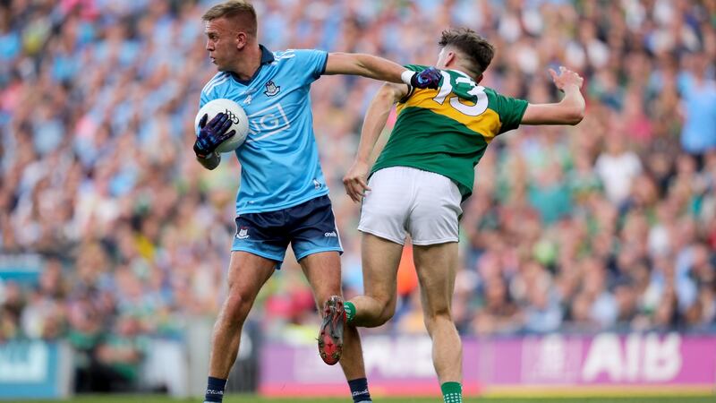 Jonny Cooper in action against David Clifford during the All-Ireland Final replay at Croke park. Photograph: Oisín Keniry/Inpho