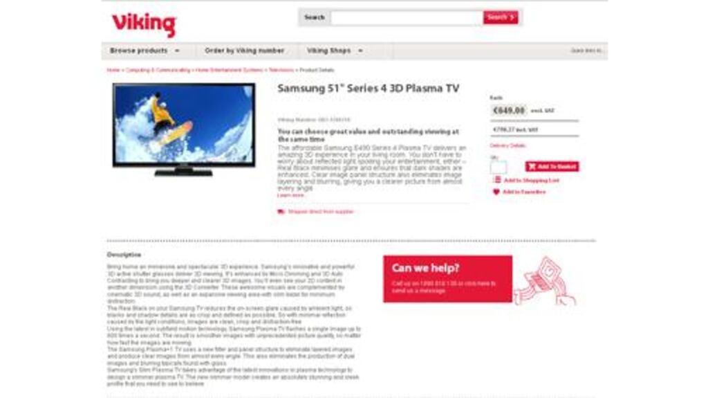 Viking Direct has corrected the mistake and will not be supplying televisions to customers who purchased at the incorrect price.