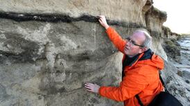Storms expose archaeology on  Omey island  off  Connemara