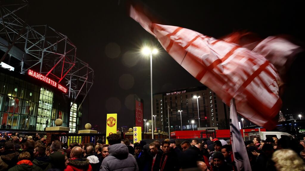 Old Trafford ahead of the Europa League match between Manchester United and AZ Alkmaar. Photograph: Clive Brunskill/Getty Images