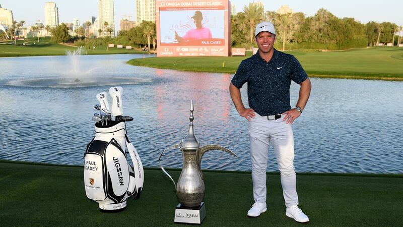 Paul Casey was victorious in Dubai. Photograph: Ross Kinnaird/Getty