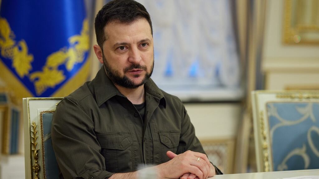 Ukrainian president  Volodymyr Zelensky urged EU states to act together on the latest sanctions against Russia. Photograph: Ukrainian Presidential Press Service/EPA