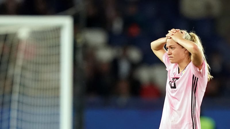 Claire Emslie’s Scotland are out after a 3-3 draw with Argentina in Paris. Photograph: Lionel Bonaventure/AFP/Getty