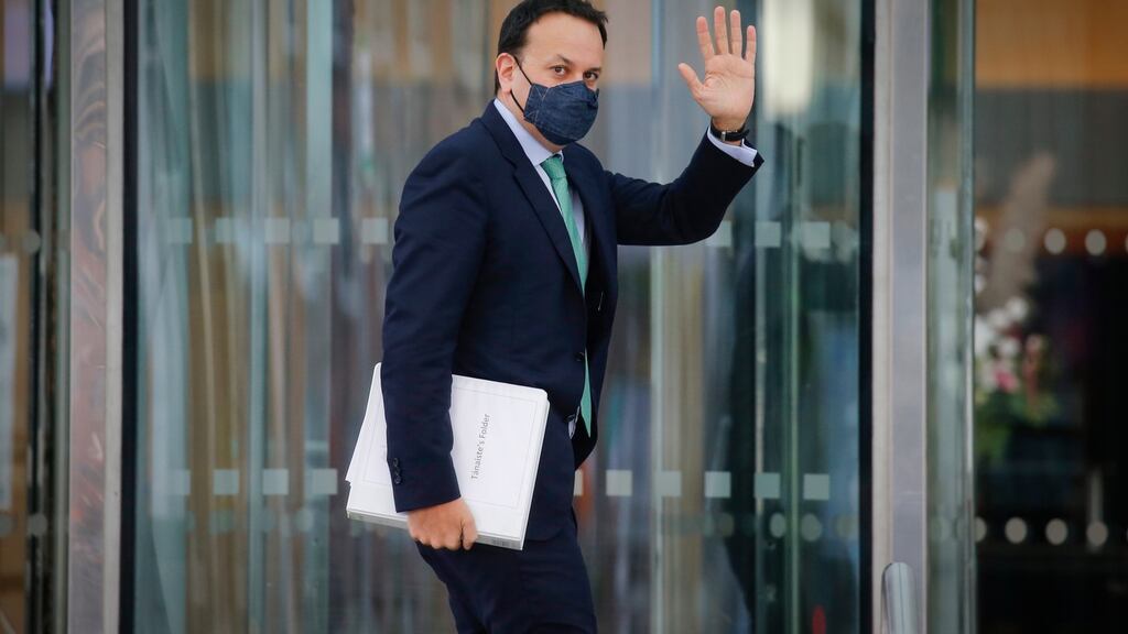 Tánaiste Leo Varadkar arrives at the Convention Centre for a sitting of the Dáil. Photograph: Crispin Rodwell