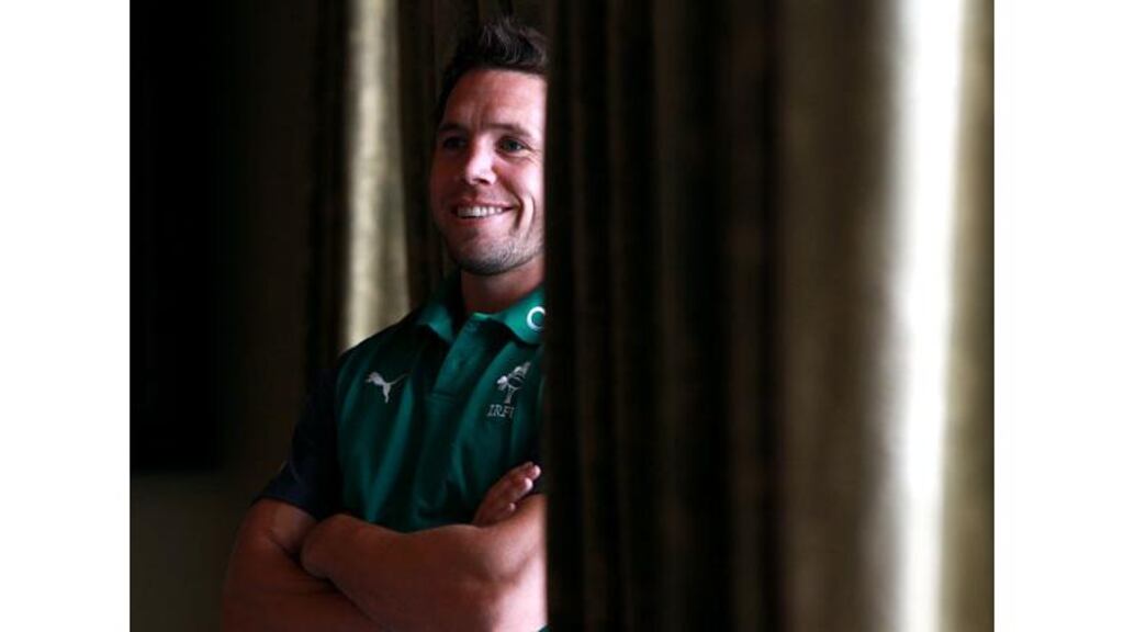 Isaac Boss looks on at today’s media briefing ahead of Saturday’s World Cup warm-up in Murrayfield. Photograph: Dan Sheridan/Inpho