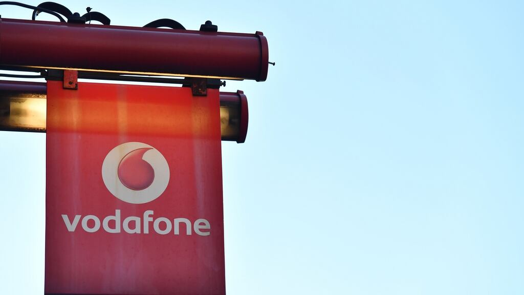 The logo of British mobile phone giant Vodafone outside one of its shops in central London. Photograph: Ben Stansall/AFP/Getty Images