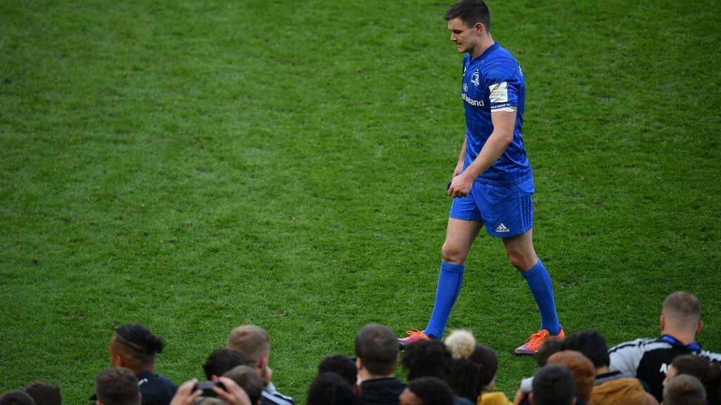 Johnny Sexton won’t be in the Leinster team for the Pro14 semi-final meeting with Munster. Photograph: Dan Mullan/Getty Images