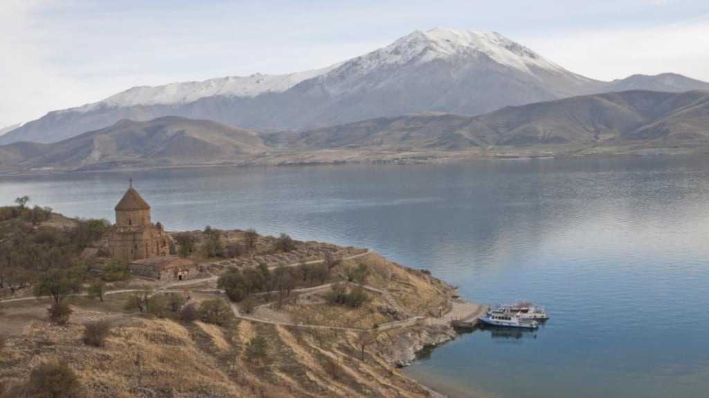Lake Van: there is a train from Tehran to Ankara, in Turkey, the Trans Asia Express which takes two nights and includes a crossing of Lake Van. Photograph: Thinkstock