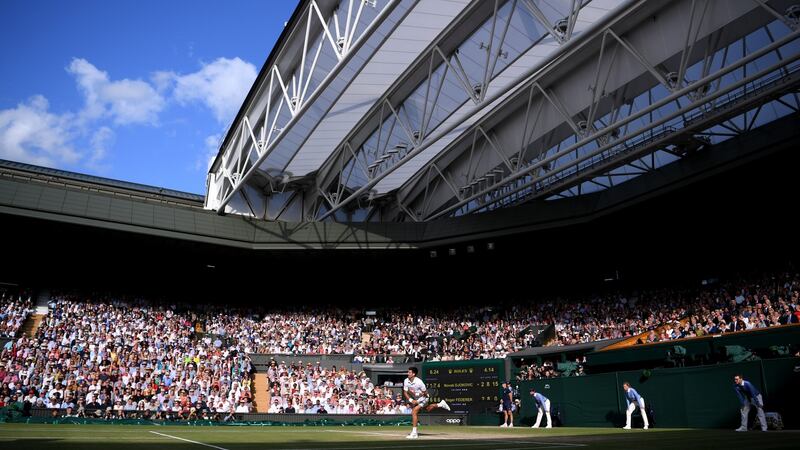 Novak Djokovic in action at Wimbledon in 2019 - the 2020 tournament has been cancelled due to coronavirus. Photograph: Laurence Griffiths/Getty