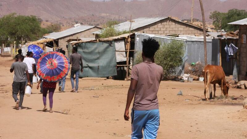 About 80 per cent of the refugee population at Hitsats are under 35. Photograph: James Jeffrey