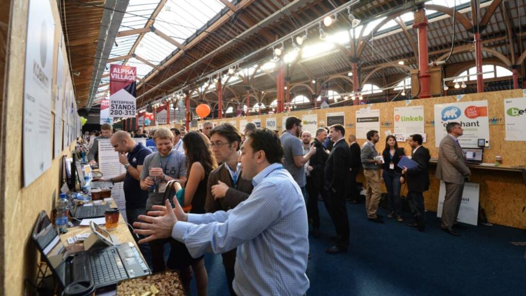 Start-ups exhibiting at the Web Summit in Dublin’s RDS last October. Photo: Dara Mac Dónaill/The Irish Times