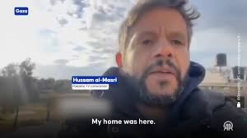 A still image from a video of journalist Hussam al-Masri.