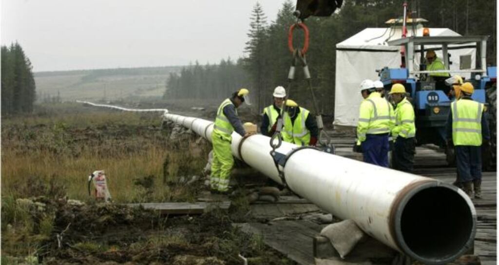 A section of the Corrib gas line at Aughoose, Co Mayo. Photograph: Dara Mac Dónaill/The Irish Times
