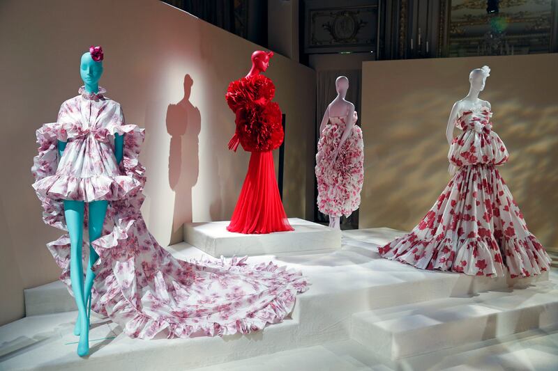 Paris Fashion Week: part of Giambattista Valli’s presentation. Photograph: Thierry Chesnot/Getty