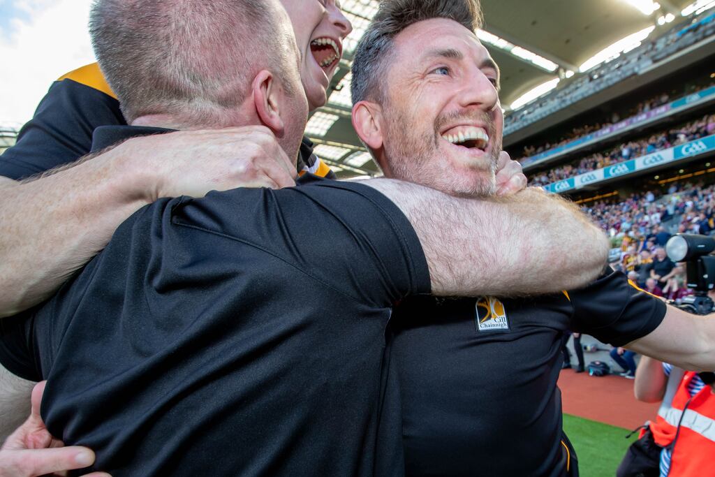 Derek Lyng celebrates at the final whistle following Kilkenny's All-Ireland semi-final victory over Clare at Croke Park. Photograph: Morgan Treacy/Inpho