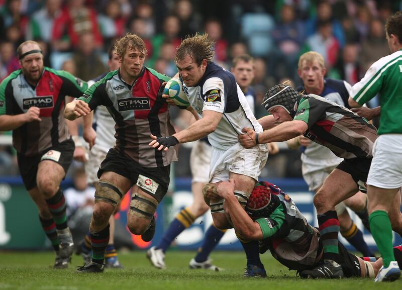 Rocky Elsom's powerhouse display helped to drag Leinster through the Heineken Cup quarter-final against Harlequins at The Stoop in 2009. Photograph: Billy Stickland/Inpho