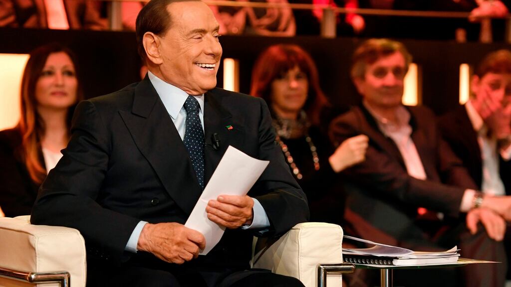 Silvio Berlusconi, former Italian prime minister and founder of Forza Italia, on an Italian TV show in January. Photograph: Getty Images