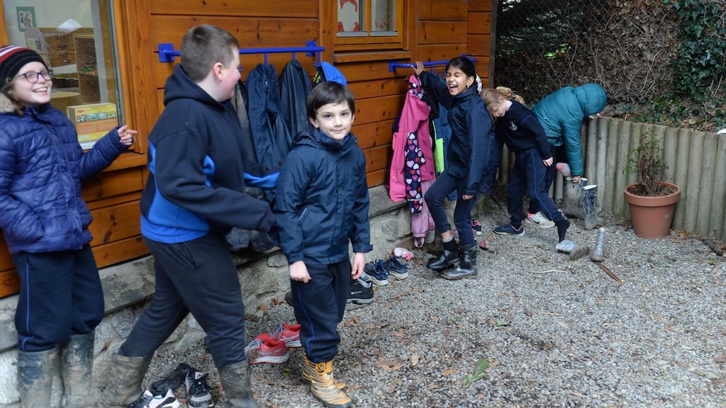 John Scottus primary school in Rathmichael, Co Dublin, which has emphasis on outdoor play and learning. Photograph: Dara Mac Dónaill