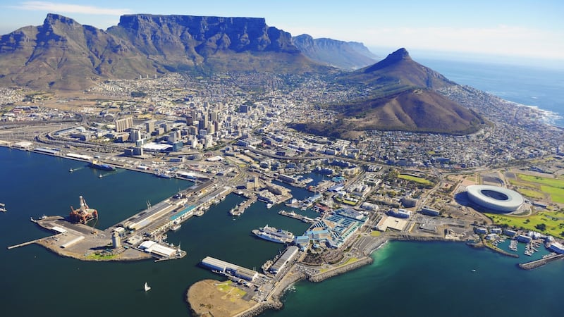 Cape Town is overlooked by Table Mountain