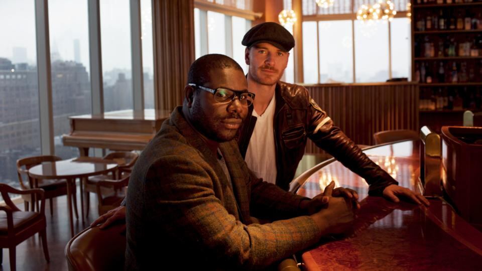 Director Steve McQueen (left) with Fassbender in New York. Photograph: Todd Heisler/New York Times