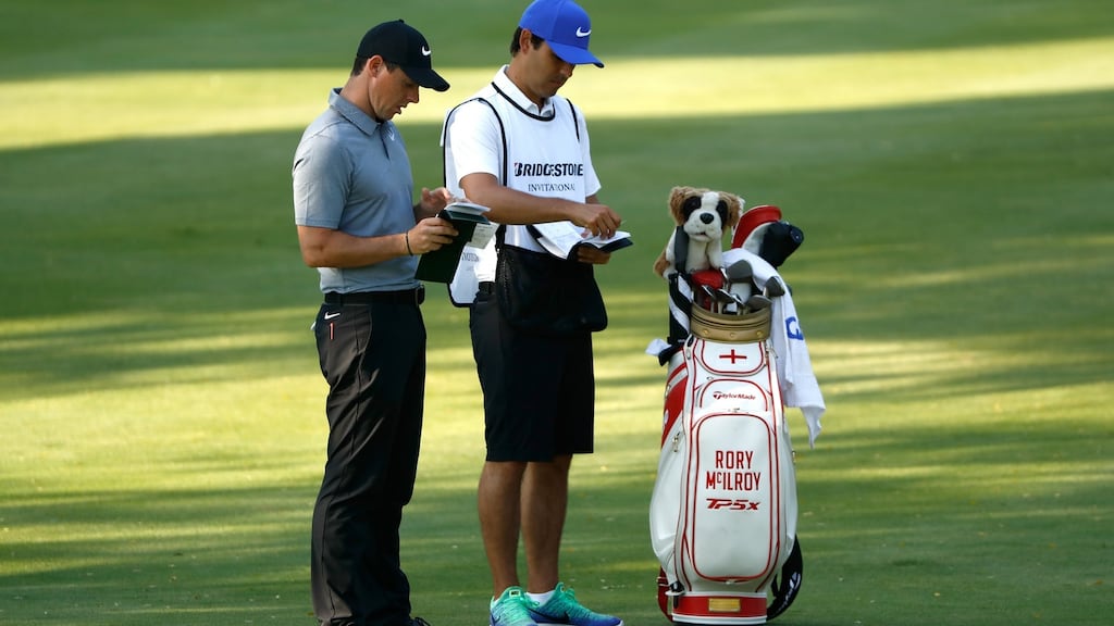 Rory McIlroy has best friend Harry Diamond on the bag at the WGC Bridgestone Invitational. Photo: Sam Greenwood/Getty Images