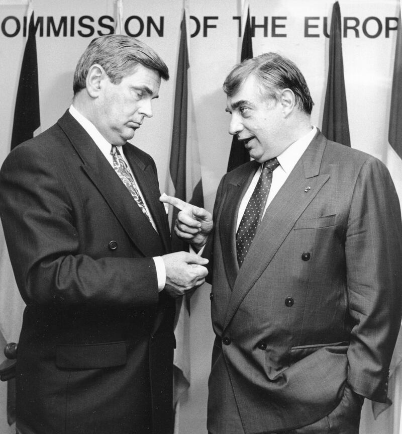 26/06/1993: With Ray MacSharry, former EC agriculture commissioner. Photograph: Jack McManus/The Irish Times