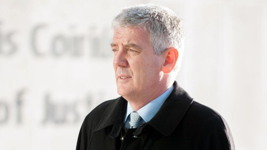 The former chief executive of  Anglo Irish Bank in the UK Declan Quilligan arrives at Dublin Circuit Criminal Court today. Photograph: Collins Courts.