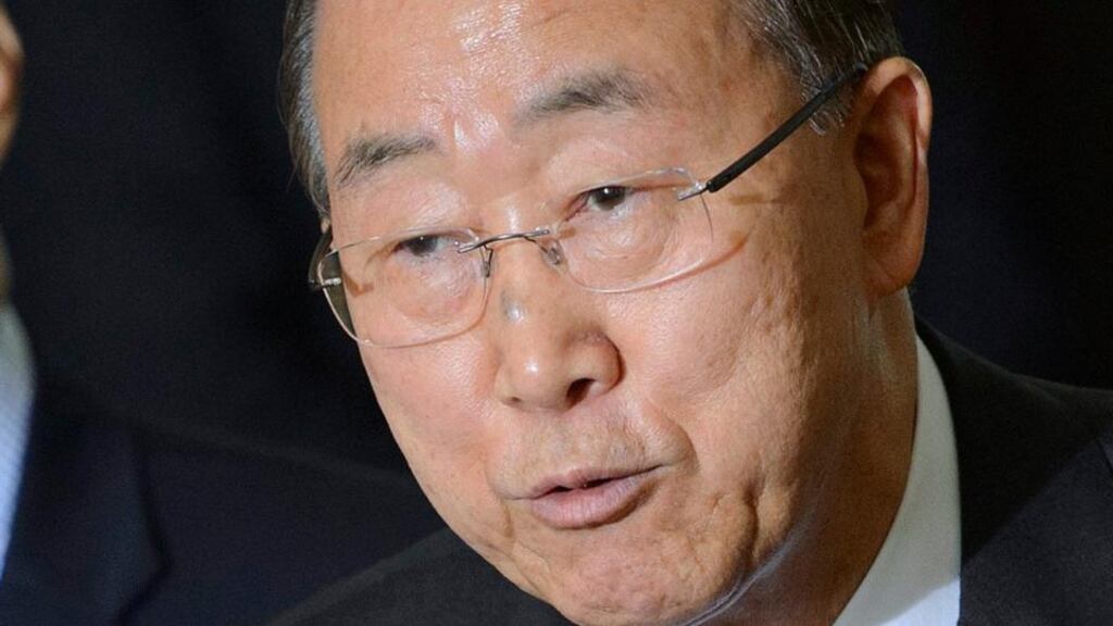 UN secretary-general Ban Ki-moon said the truce, called to mark the start of the Muslim holy month of Ramadan later this week, should last for at least two weeks to allow life-saving supplies into the country. Photograph: Martial Trezzini/EPA