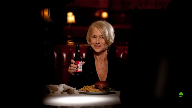 Helen Mirren delivers a lecture about drunk driving and why it’s a terrible idea, in a scene from a Budweiser spot for Super Bowl 50.