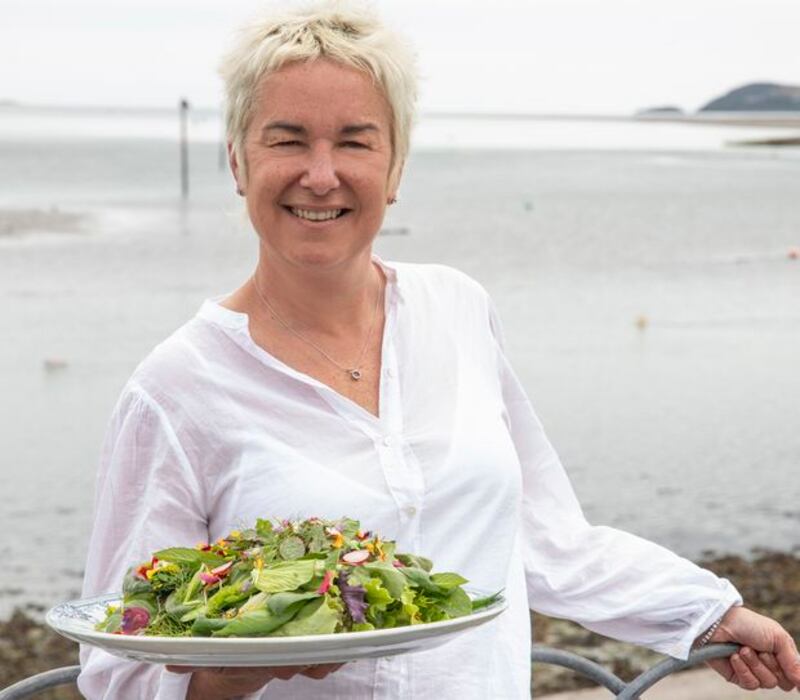 Eunice Power and her summer salad. Photograph: Harry Weir