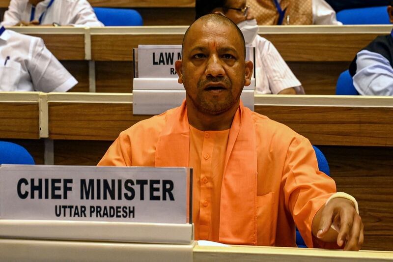 India's Uttar Pradesh state chief minister Yogi Adityanath: Photograph: Prakash Singh/AFP via Getty Images
