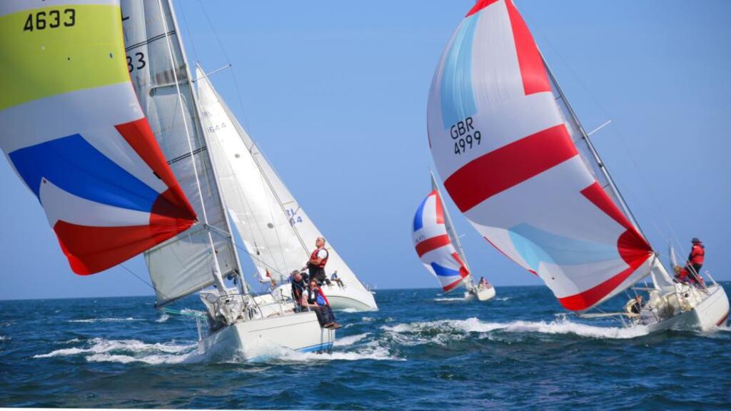 Tim Goodbody’s White Mischief (left) and Ronnie Moloney’s Moonshine are in action tomorrow at the Volvo Dún Laoghaire regatta. Photograph: David O’Brien