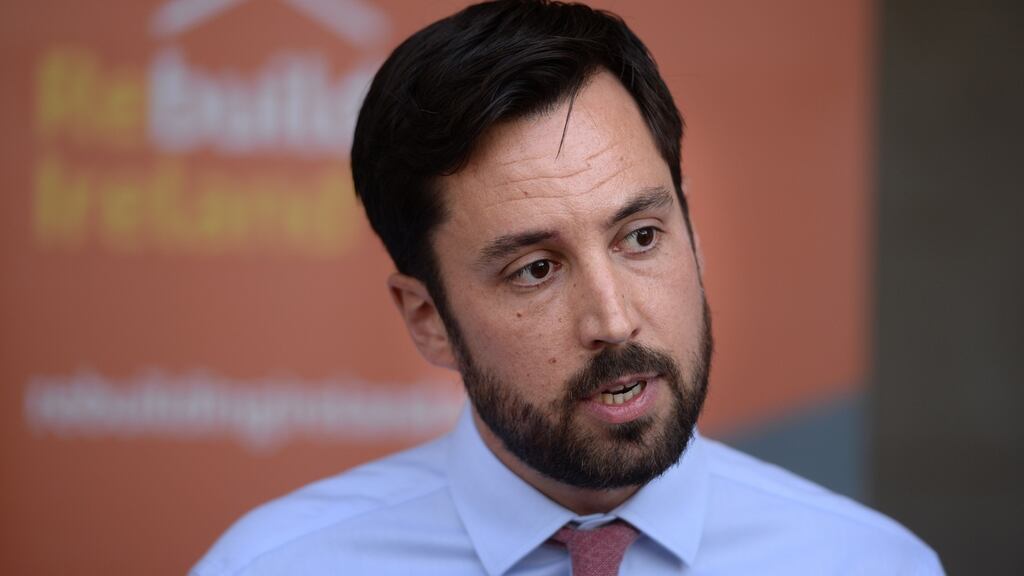 Eoghan Murphy, Minister for Housing, speaking after the ‘housing summit’ . Photograph: Dara Mac Dónaill / The Irish Times