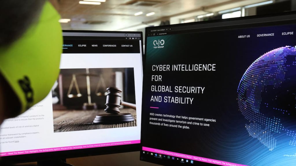 This week Reuters disclosed that, last year, several senior European Commission officials were targeted with Pegasus. Photograph: Mario Goldman/AFP via Getty Images