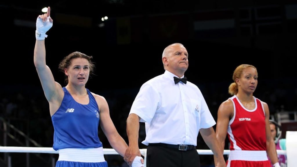 Katie Taylor dominanted Estelle Mossley to win Ireland’s first gold medal of the European Games. Photograph: Inpho
