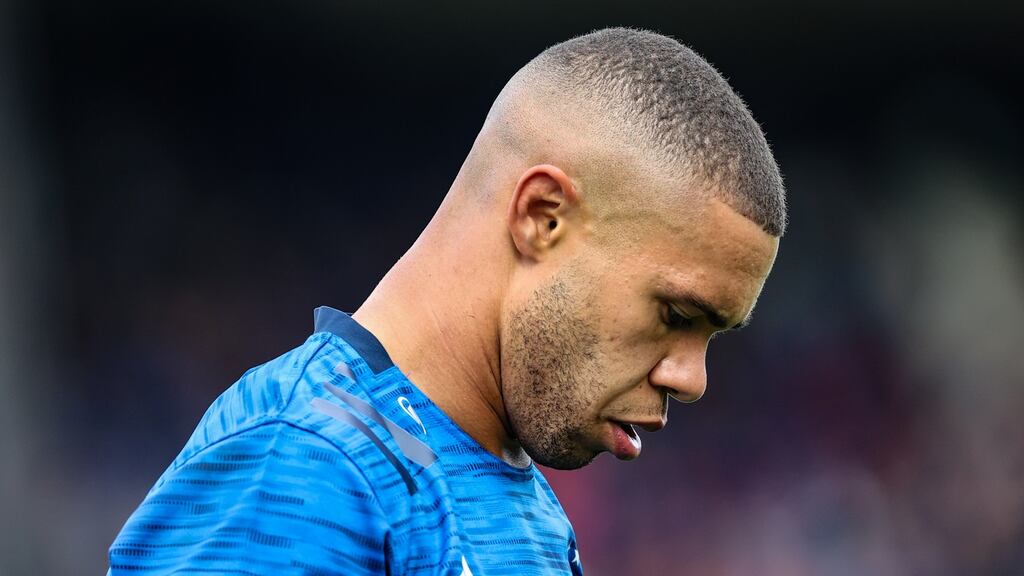 Adam Byrne made an emotional return to the RDS after 21 months out injured. Photograph: Billy Stickland/Inpho