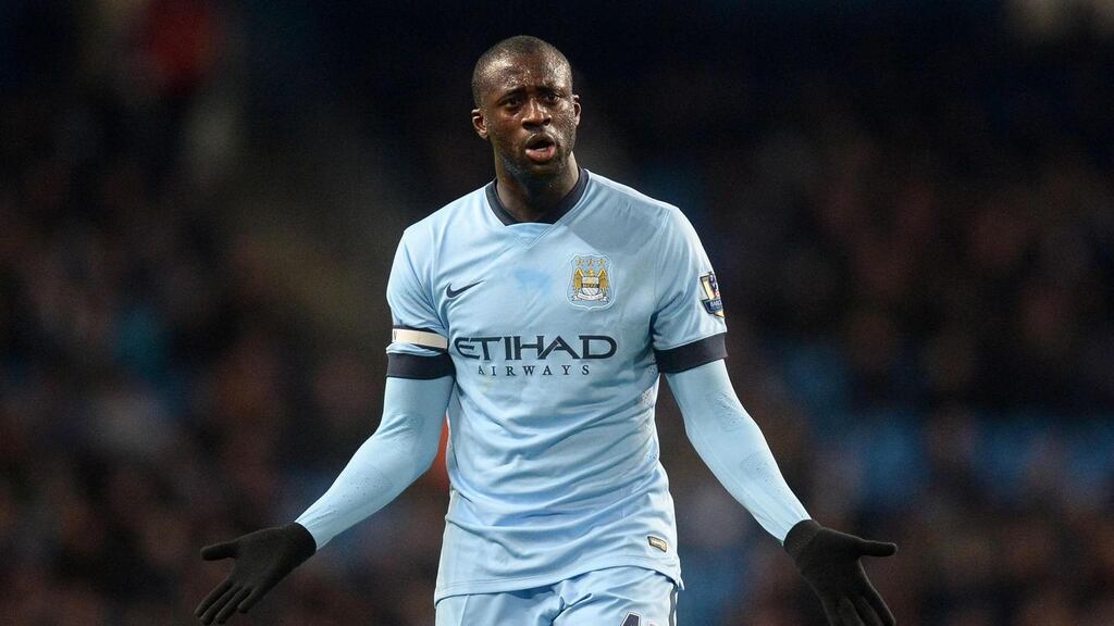 Yaya Toure missed last Sunday’s trip to Tottenham Hotspur with a hamstring injury and looks to be exiting Manchester City this summer. Photo: Martin Rickett/PA