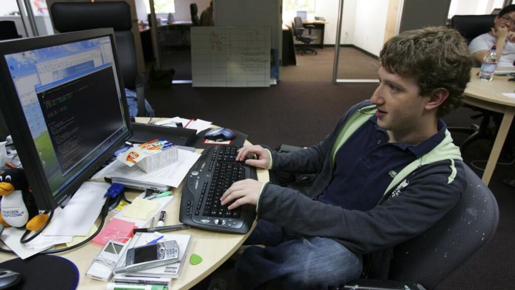 Mark Zuckerberg, chief executive of Facebook, at his office in Palo Alto in May, 2005. Facebook and several other technology giants have been swept up in the antitrust fervor in Europe that seems to have hit fever pitch. Photograph: Jim Wilson/The New York Times