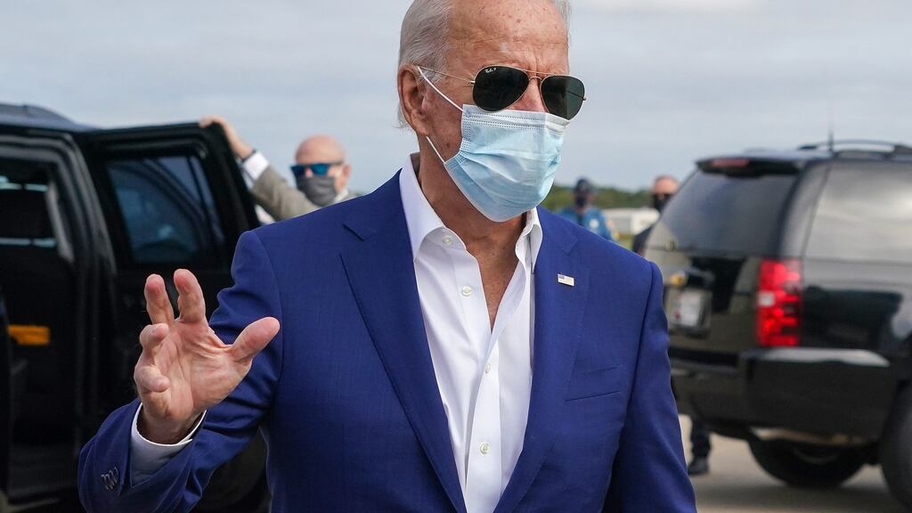 Democratic presidential nominee Joe Biden: Poll shows 90 per cent of black Protestant registered voters, 70 per cent of Jews and 67 per cent of Hispanic Catholics would vote for him on November 3rd. Photograph: Chang W Lee/New York Times