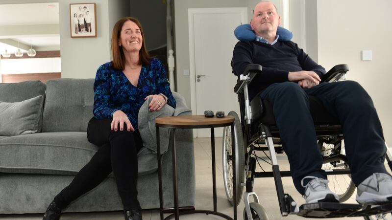 Martina Cox, who has just published her memoir, pictured with her husband Sean Cox. Photograph: Dara Mac Dónaill