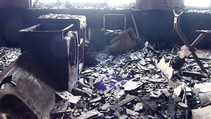 Screengrab taken from video issued by the Metropolitan Police of footage inside Grenfell Tower in west London. Photograph: Metropolitan Police/PA Wire