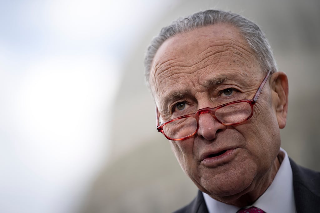 US Senate majority leader Chuck Schumer said he will warn UK PM Rishi Sunak there will be no trade deals with the US 'if there is any backsliding' on the Belfast Agreement. Photograph: Drew Angerer/Getty Images