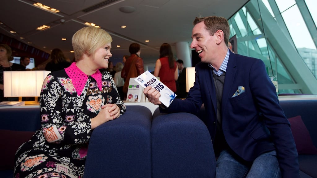 Cecilia Ahern and Ryan Tubridy at last year’s Bord Gais Energy Irish Book Awards shortlist announcement. Photograph: Patrick Bolger Photography